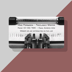 Freelance schrijver Clevere typemachine ontwerp Visitekaartje