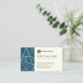 Freelance schrijver Dunne Letters Monogram Visitekaartje (Staand voorkant)