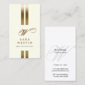 Freelance schrijver Elegant GoldStripe ScriptMonog Visitekaartje (Voorkant / Achterkant)