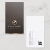 Freelance Schrijver Gouden Pen Nib Icon Geborsteld Visitekaartje (Voorkant / Achterkant)