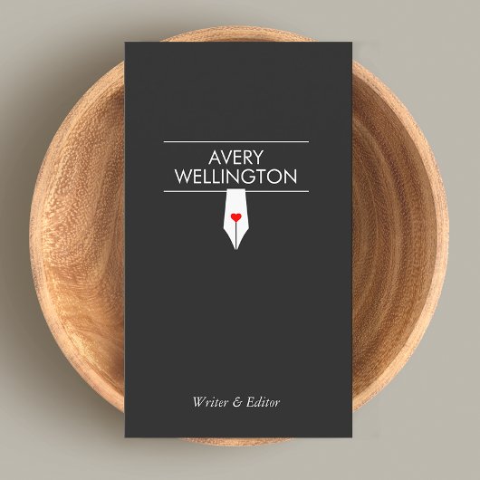 Freelance schrijver kalligrafie vulpen visitekaartje