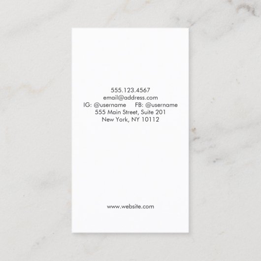 Freelance schrijver kalligrafie vulpen visitekaartje (Achterkant)