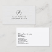 Freelance schrijver Pen Nib Icon Publishing Visitekaartje (Voorkant / Achterkant)