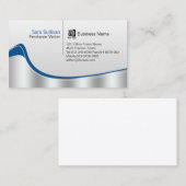 Freelance schrijver Print Uitgeverij Silver Wave Visitekaartje (Voorkant / Achterkant)