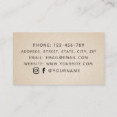 Freelance schrijver schets veer modern script boho visitekaartje (Achterkant)