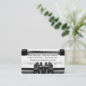 Freelance schrijver slim typemachine ontwerp visitekaartje (Staand voorkant)