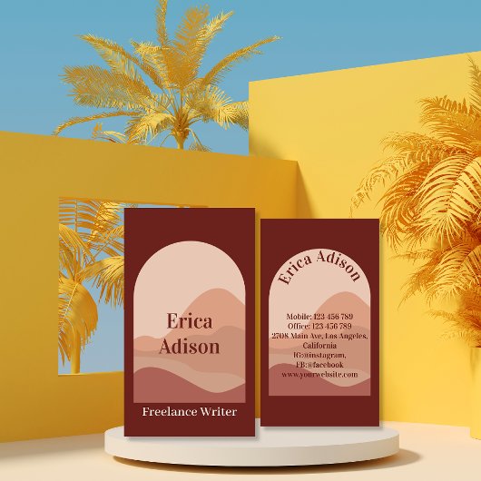 Freelance schrijver Terracotta Abstract Boho Visitekaartje