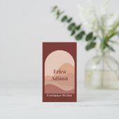 Freelance schrijver Terracotta Abstract Boho Visitekaartje (Staand voorkant)