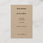 Freelance Services Middeleeuwse Ridder 1925 Sjablo Visitekaartje (Achterkant)