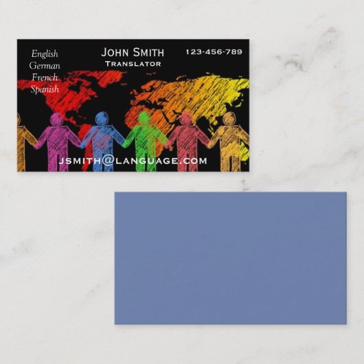 Freelance tolk vertaler visitekaartje (Voorkant / Achterkant)