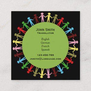 Freelance tolk voor moderne vertalers vierkante visitekaartje