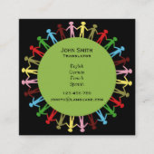 Freelance tolk voor moderne vertalers vierkante visitekaartje (Voorkant)