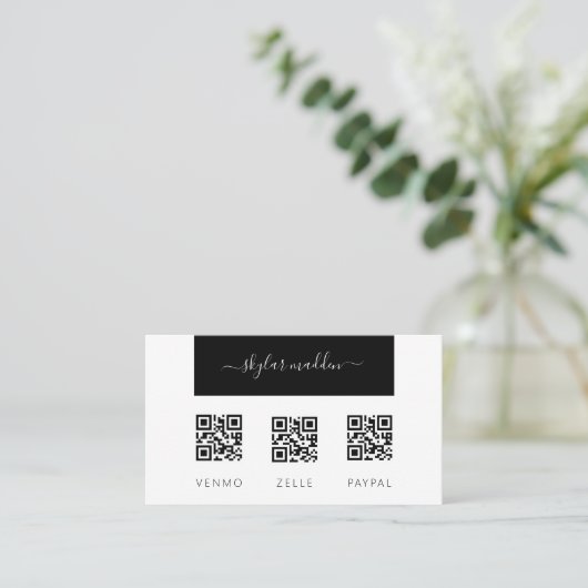 Freelance Visitekaartje Contante betaling Scan QR- (Staand voorkant)