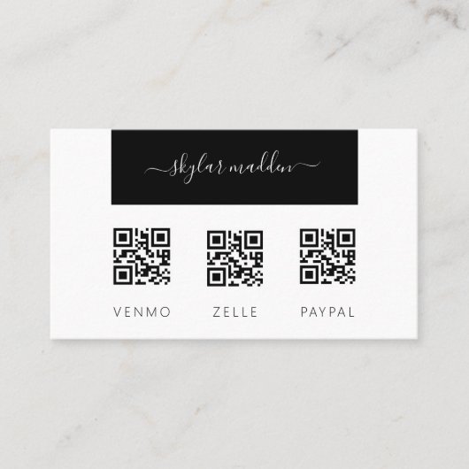 Freelance Visitekaartje Contante betaling Scan QR- (Voorkant)