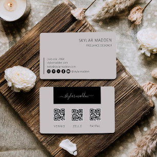 Freelance Visitekaartje Contante betaling Scan QR-