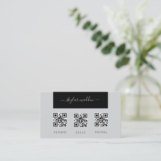 Freelance Visitekaartje Contante betaling Scan QR- (Staand voorkant)