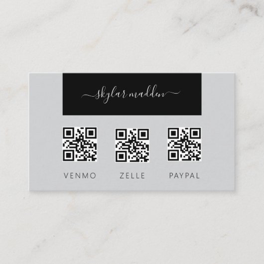 Freelance Visitekaartje Contante betaling Scan QR- (Voorkant)