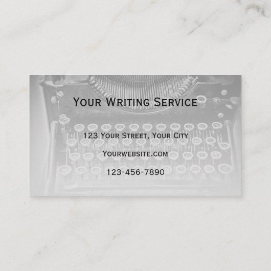 Freelance Writer  Antiek voor schrijfmachine Visitekaartje (Achterkant)