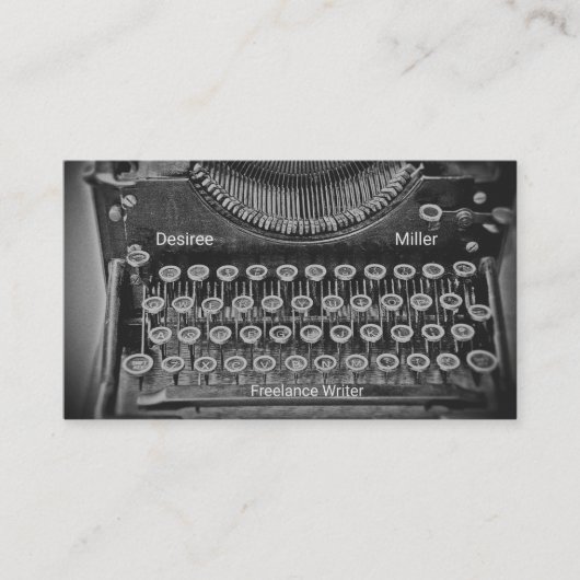 Freelance Writer Antiek voor schrijfmachine Visitekaartje (Voorkant)