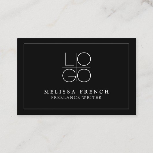 FREELANCE WRITER BLACK VOEG QR CODE Visitekaartje  (Voorkant)