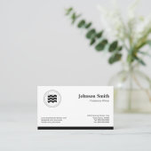 Freelance Writer Black White Changeable Logo Visitekaartje (Staand voorkant)