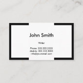 Freelance Writer Bold Text Black Border Visitekaartje (Achterkant)