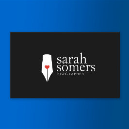 Freelance Writer en Novelist Calligraphy Pen Logo Visitekaartje