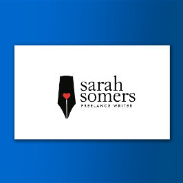 Freelance Writer en Novelist Calligraphy Pen Logo Visitekaartje