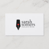 Freelance Writer en Novelist Calligraphy Pen Logo Visitekaartje (Voorkant)