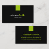 Freelance Writer Modern Mint Green Visitekaartje (Voorkant / Achterkant)