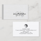 Freelance Writer Monogram Business Card Visitekaartje (Voorkant / Achterkant)