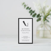 Freelance Writer Pen Logo - Retro Black en White Visitekaartje (Staand voorkant)