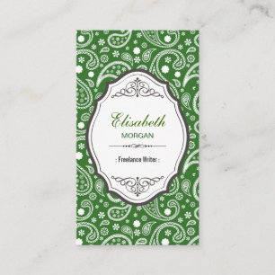 Freelance Writer - Retro Paisley Pattern Visitekaartje