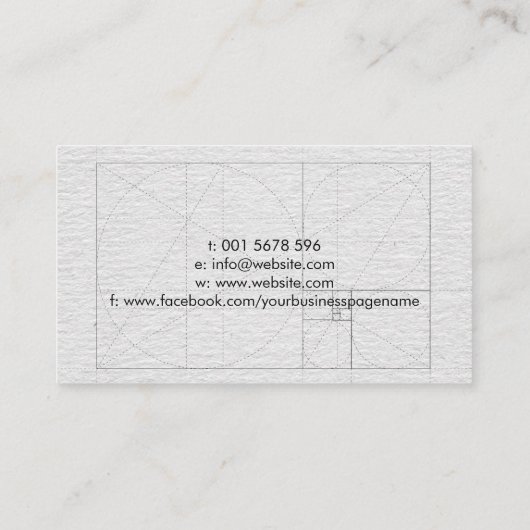 Freelance Writer Sacred Geometry Golden Spiral Visitekaartje (Achterkant)