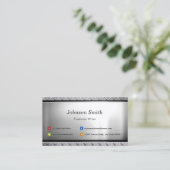 Freelance Writer - Stijlvolle Platinum-look Visitekaartje (Staand voorkant)