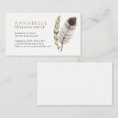 Freelance Writer-Visitekaartjes met veren Visitekaartje (Voorkant / Achterkant)