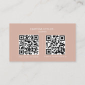 Freelancer Blush Wit Formele Minimalistische QR Co Visitekaartje (Achterkant)