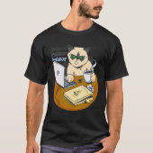 freelancer cat working from home pizza   coffee t-shirt (Voorkant)
