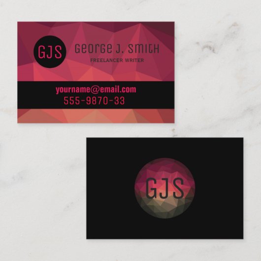 Freelancer writer modern hi-tech visitekaartje (Voorkant / Achterkant)