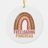 Freeloading Pancreas Awareness Rainbow Ribbon Gift Keramisch Ornament (Voorkant)