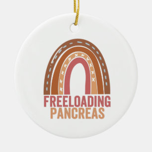 Freeloading Pancreas Awareness Rainbow Ribbon Gift Keramisch Ornament