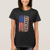 Freeman Achternaam Shirt Freeman Naam American Fla (Voorkant)