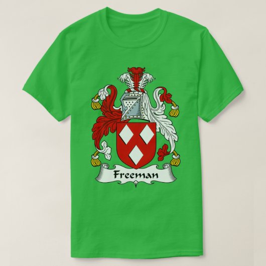 Freeman Coat of Arms Family Crest T-shirt (Design voorkant)