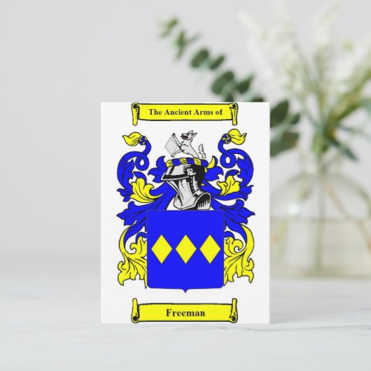 Freeman (Engels) wapenschild Briefkaart (Staand voorkant)