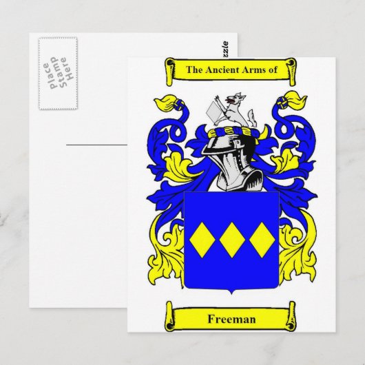 Freeman (Engels) wapenschild Briefkaart (Voorkant / Achterkant)