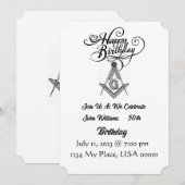 Freemason Birthday Uitnodiging (Voorkant / Achterkant)