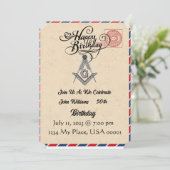 Freemason Birthday Uitnodiging (Staand voorkant)