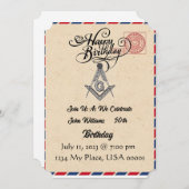 Freemason Birthday Uitnodiging (Voorkant / Achterkant)