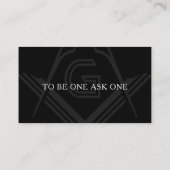 Freemason Black en White Masonic Visitekaartje (Achterkant)