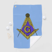 Freemason (blauw) golfhanddoek (Insitu)